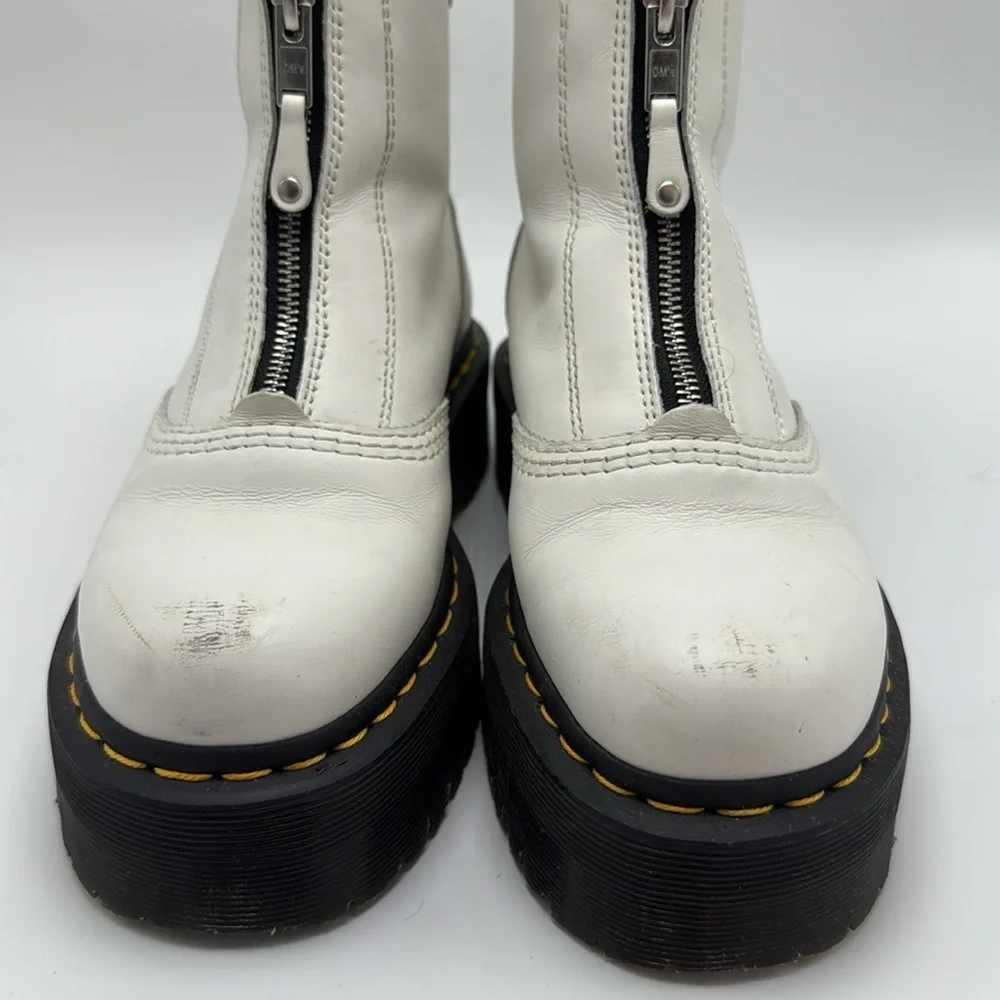 Dr marten free people white Jetta boots platform size 8. Zipper boots